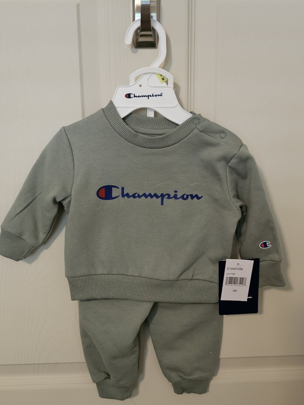 Champion 2-Piece Baby Fleece Logo Sweatshirt & Pants Set Green 3M
